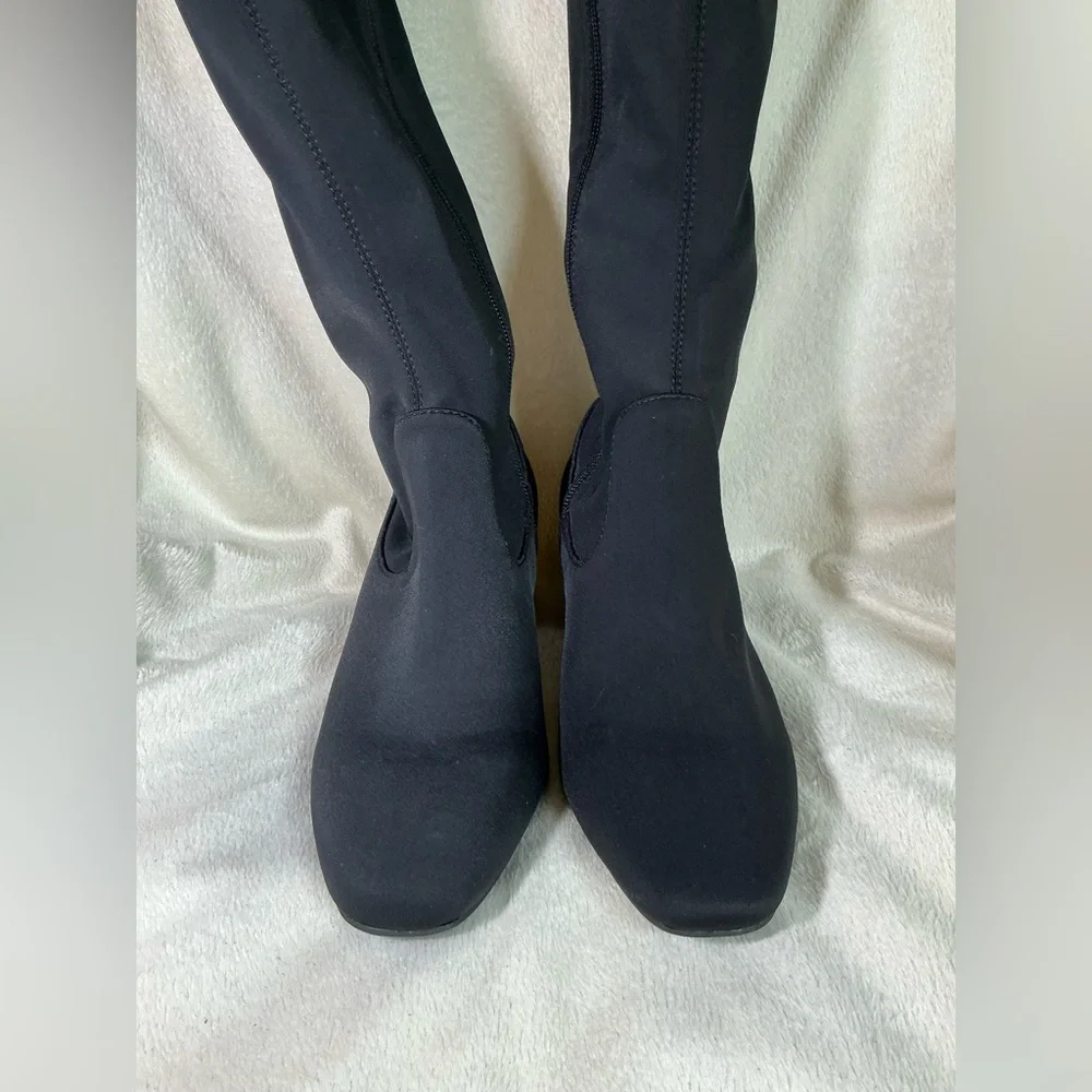 NEW Alex Marie Zip Up Knee High Fabric Black Boots NWT women’s size 6.5